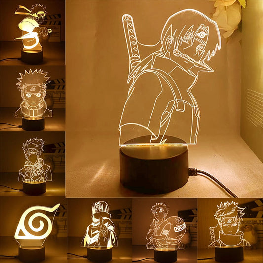 Anime Naruto 3D Night Light 2022 Acrylic Lamp LED Night Light Anime Figure Room Decoration LED Desk Lamp Birthday Gifts