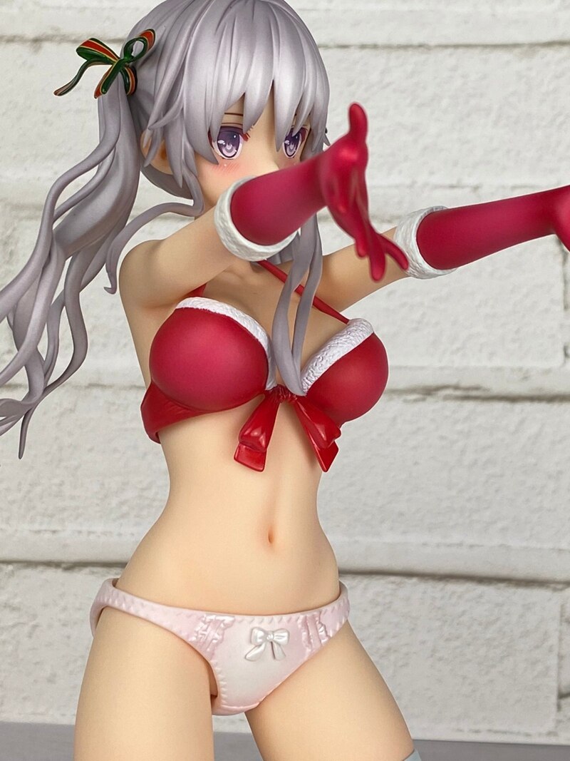 Anime Figure Hiiragi Snowflake Kneeling Pose Sexy Christmas Undressable Beauty Doll Collection Sculpture Gift PVC 19CM