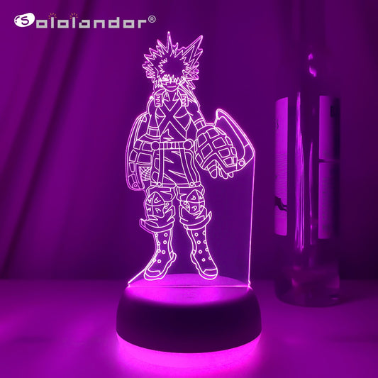 3D Lamp Katsuki Bakugo Figure Kids Bedroom Nightlight Led Touch Sensor Room Lighting Anime My Hero Academia Gift Led Night Light