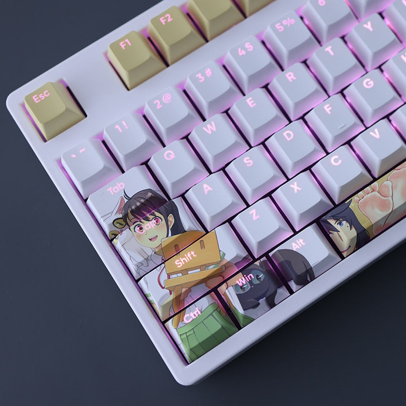 108 Keys/set Suzume No Tojimari Keycap PBT Dye Subbed Backlit Keycaps Anime Gaming Key Caps For ANSI 61 87 104 108 Keyboard