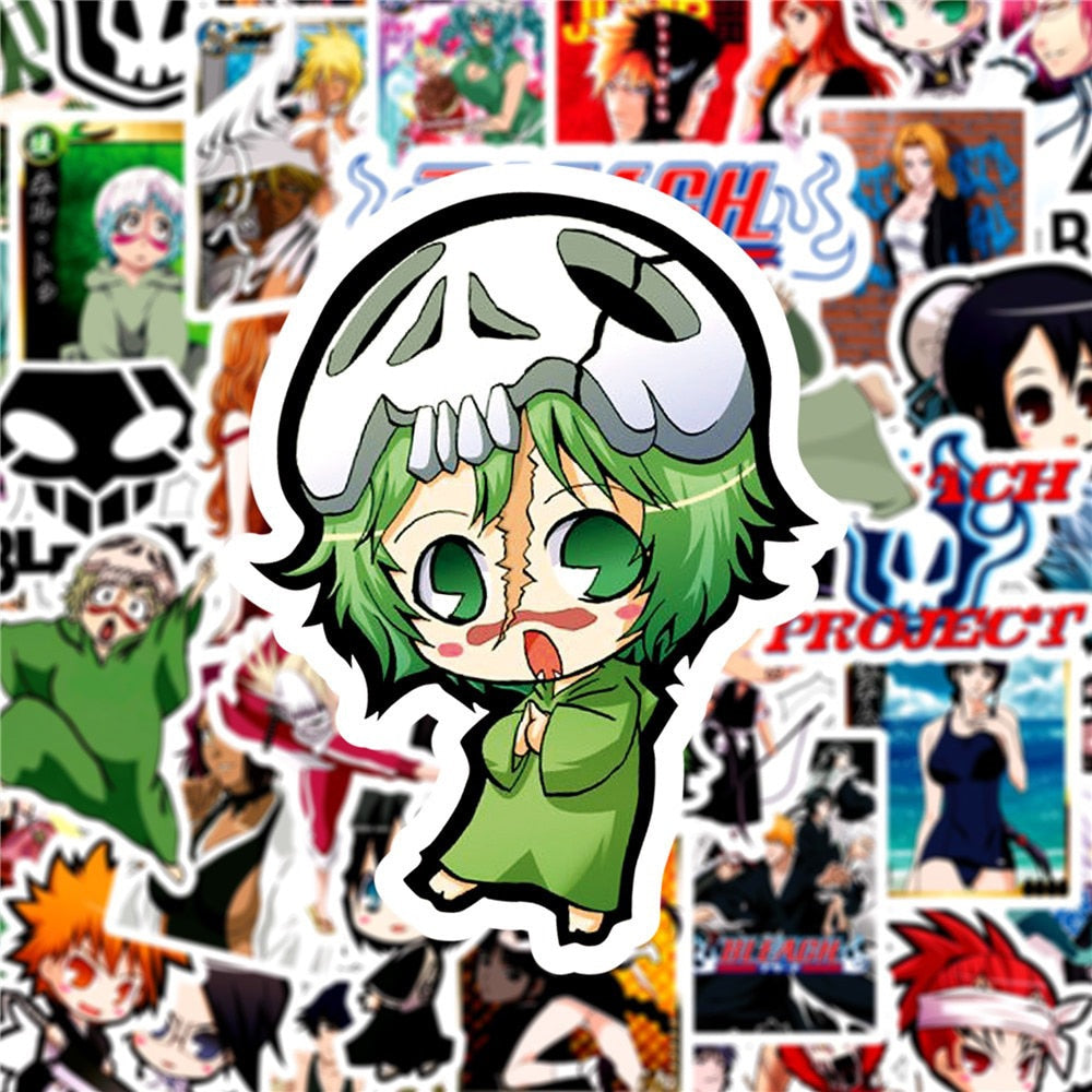 10/30/50PCS BLEACH Blood Anime Cartoon Stickers DIY Laptop Luggage Skateboard Graffiti Decals Sticker for Kid Toy Gift