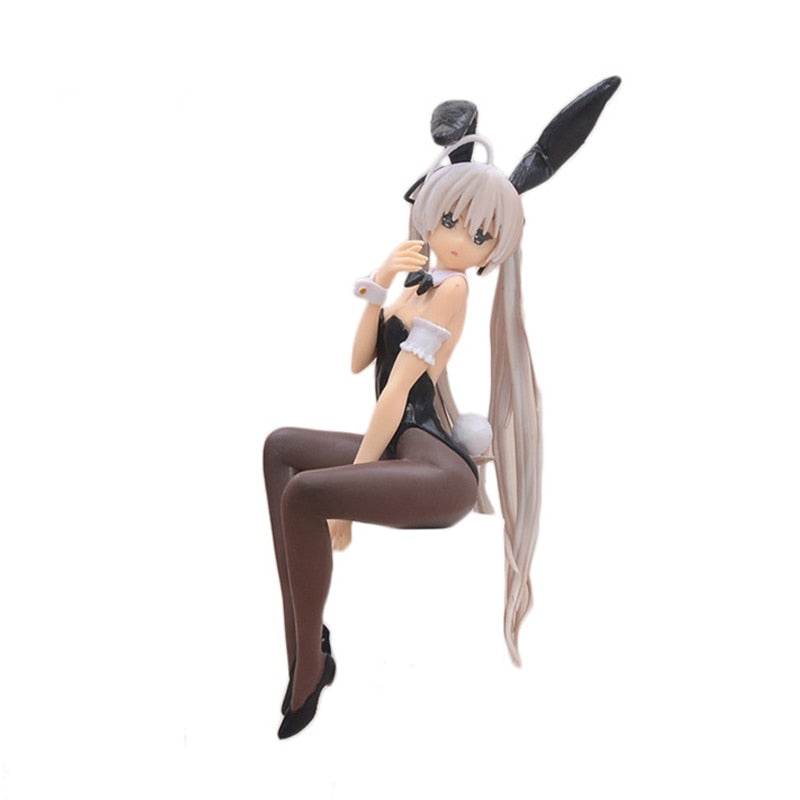 9CM Anime Cute Figure Kasugano Sora Where We Are Least Alone Sitting And Hugging The Rabbit Model Dolls Toy Gift Collect PVC