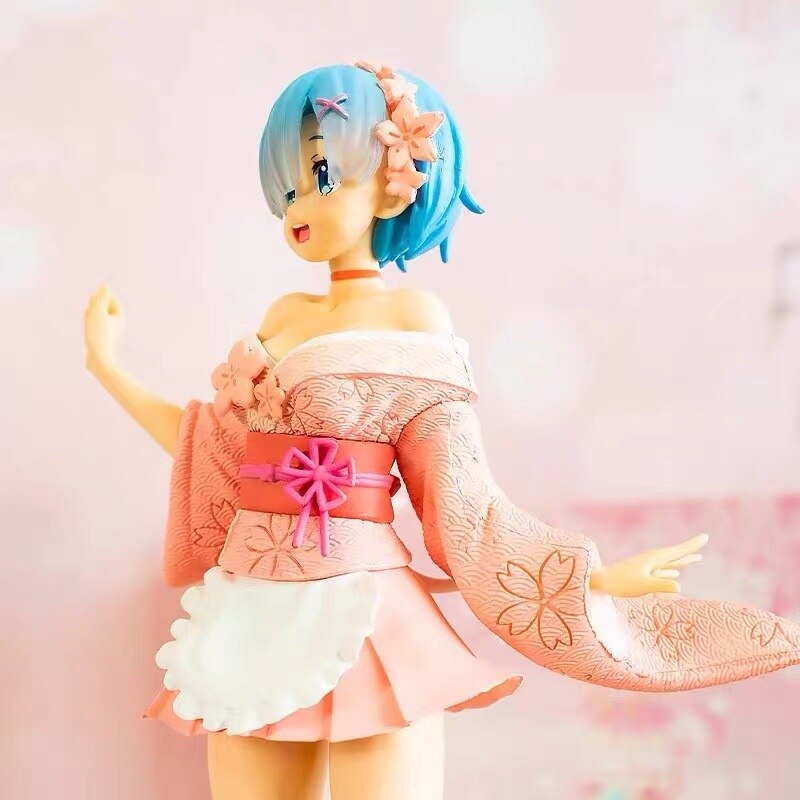 23cm Re:ZERO Starting Life in Another World Anime Figure Rem Sakura Image Ver. Precious PVC Action Figure Ram Figurine Model Toy