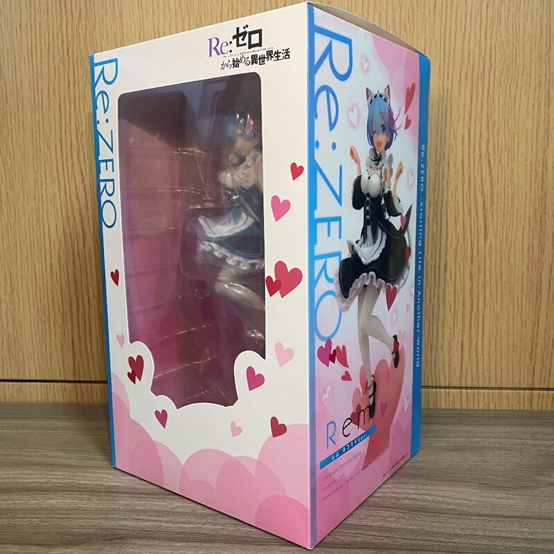 24CM Rem Anime Figure RE: Zero-Starting Life in Another World Ram Cat Maid Dress Sexy Model Toy Figure Action Cute