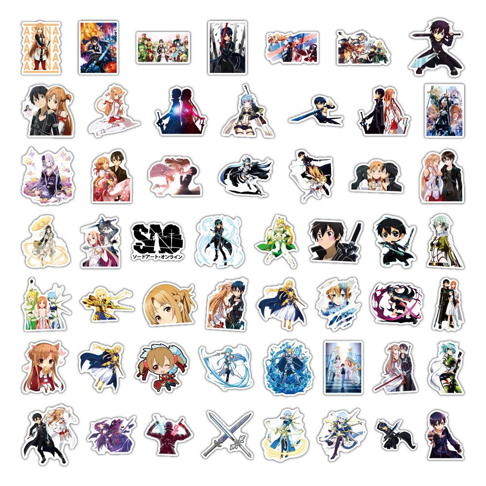 10/30/50/100PCS Sword Art Online Stickers Anime Cool Cartoon Sao Decals DIY Suitcase Fridge Laptop Phone Sticker Kids Toy Gift