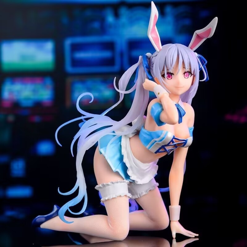 24cm Bunny Girl Chris Aqua Blue Anime Figure 1/4 Scale Chris Aqua Sexy Girls Swimwear Anime Action Figure Model Collection Toys