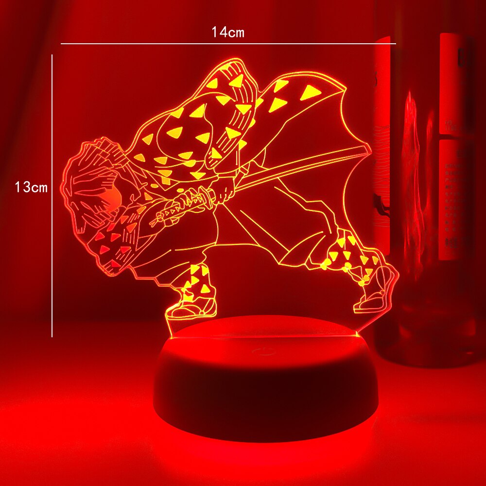 New 3D Led Night Light Anime Demon Slayer Agatsuma Zenitsu Figure for Kids Child Bedroom Decor Cool Kimetsu No Yaiba Lamp Gifts