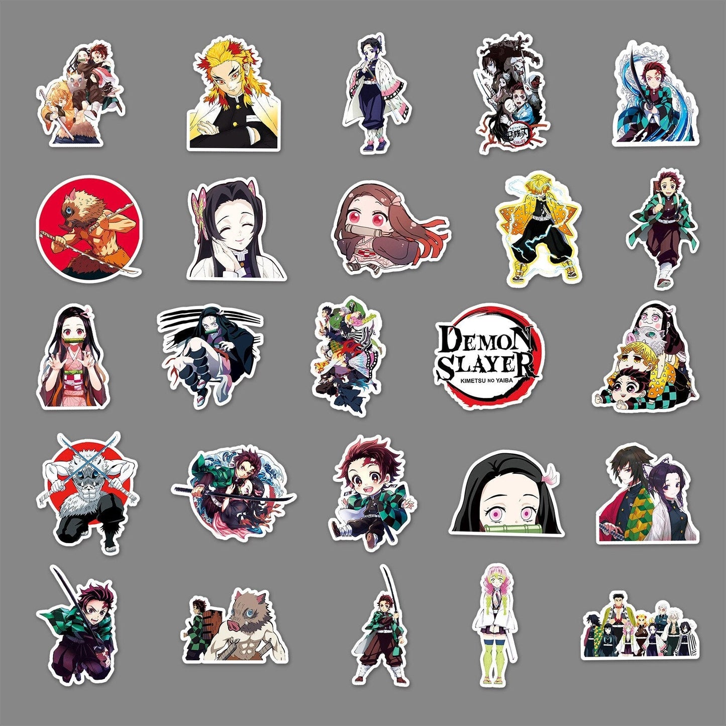 50PCS Demon Slayer Sticker Graffiti For Laptop Luggage Bicycle Skateboard Cartoon Waterproof Decal Anime Stickers Toys Gift