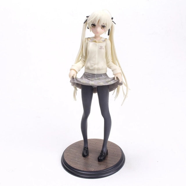 9CM Anime Cute Figure Kasugano Sora Where We Are Least Alone Sitting And Hugging The Rabbit Model Dolls Toy Gift Collect PVC