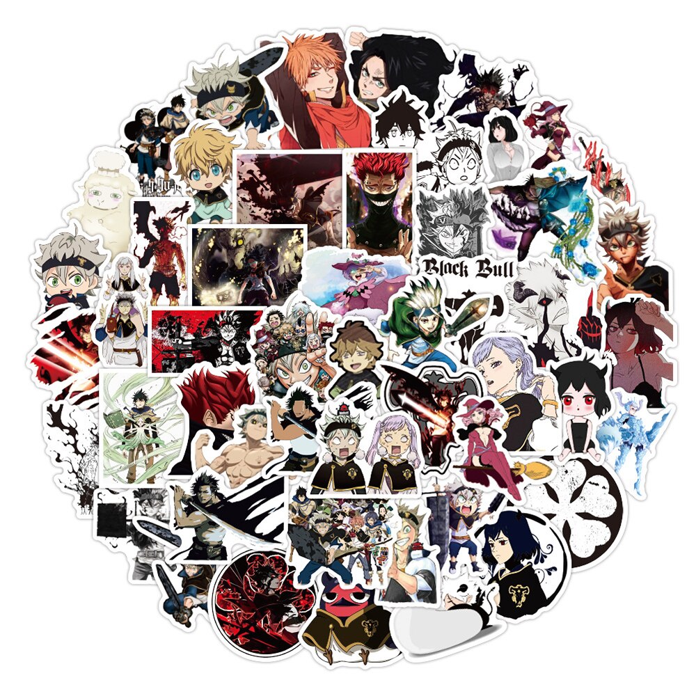 10/30/50PCS Anime Black Clover Stickers Cartoon Graffiti Decals Kids Toy Gift DIY Laptop Fridge Notebook Phone Car Cool Sticker