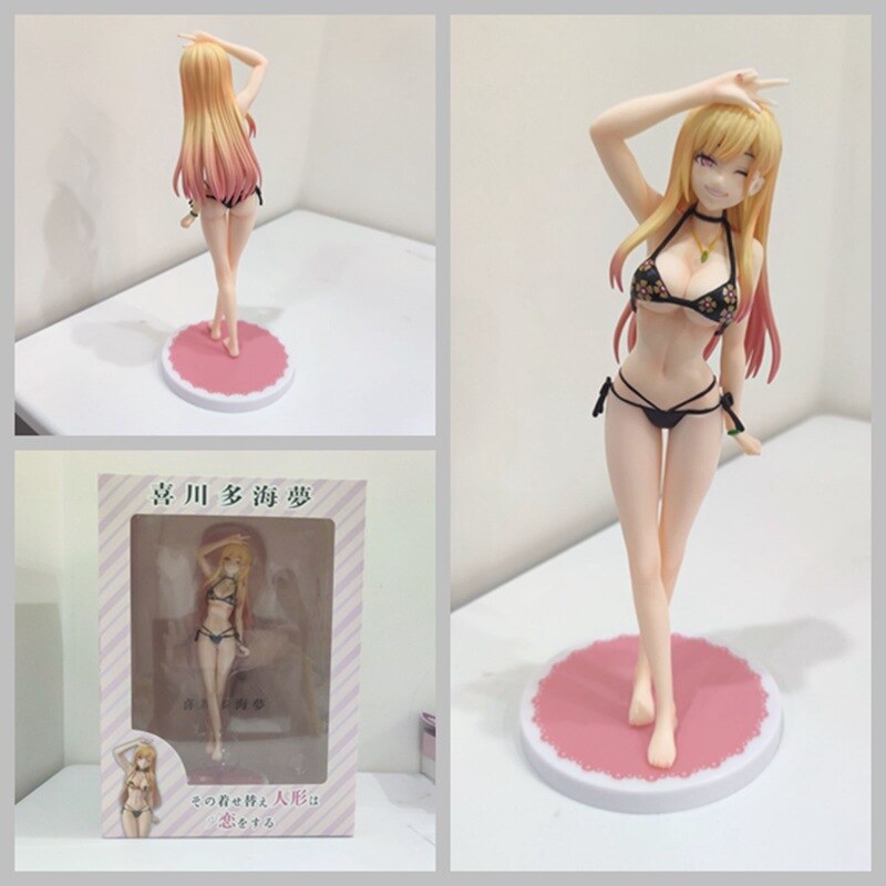 23CM Boxed My Dress Up Darling Fall In Love Anime Figure Marin Kitagawa Bikini Action Figure Adult Collection Model Doll Toy