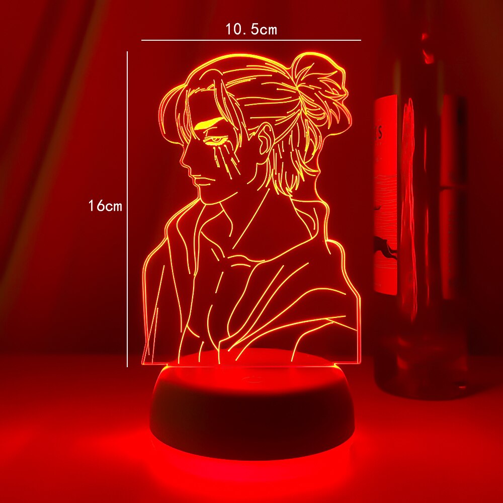 New Anime Light Attack on Titan 4 Eren Yeager Figure for Bedroom Decor Night Light Kids Birthday Gift Shingeki No Kyojin 3d Lamp