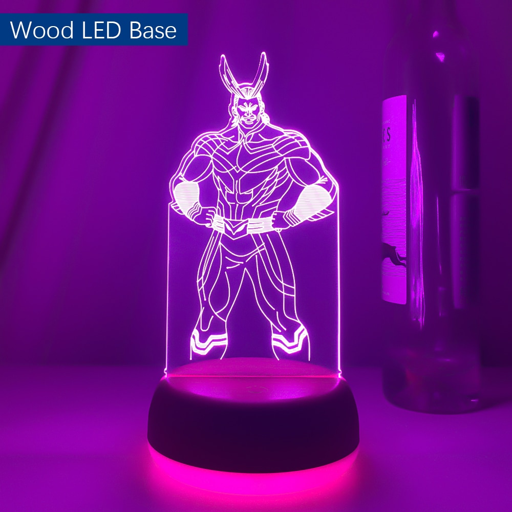 My Hero Academia All Might and Denki Kaminari Figure Led Night Light for Kids Child Birthday Gift Bedroom Colorful Table Lamps