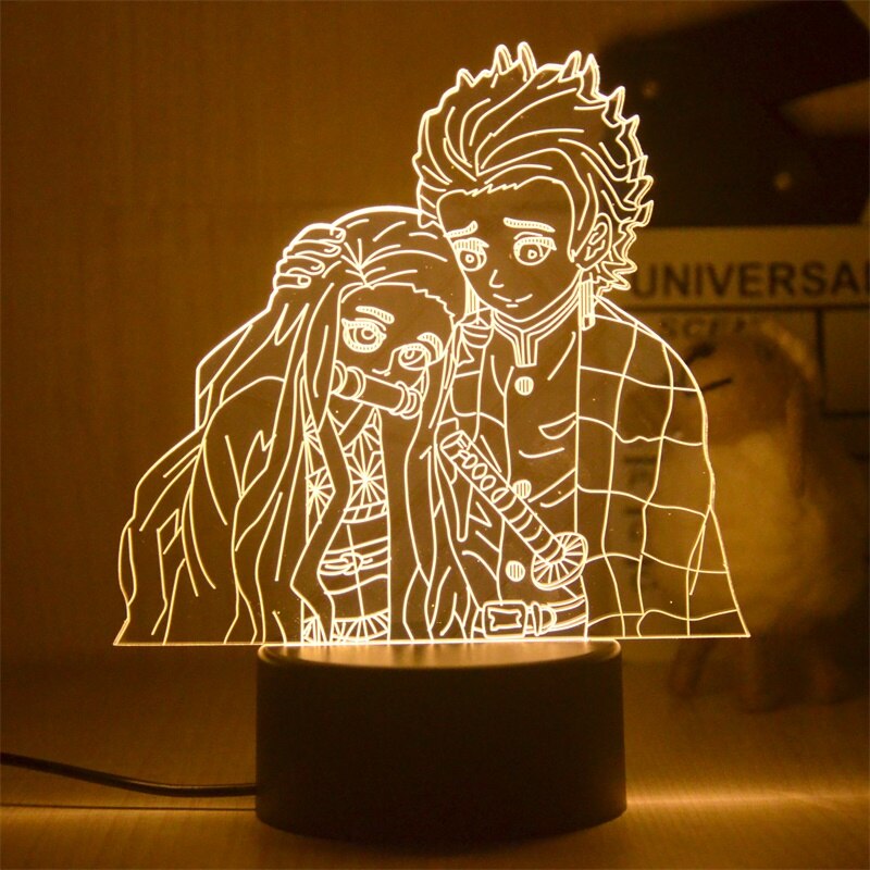 Anime Demon Slayer Figure 3D LED Night Light Kocho Kanae Figures Lamp for Bedroom Decor Child Kids Birthday Gift Warm light