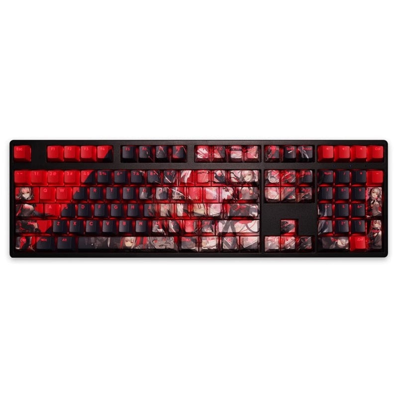 108 Keys/set Arknights W Keycap PBT Dye Subbed Backlit Keycaps Cartoon Anime Gaming Key Caps For ANSI 61 87 104 108 Layouts