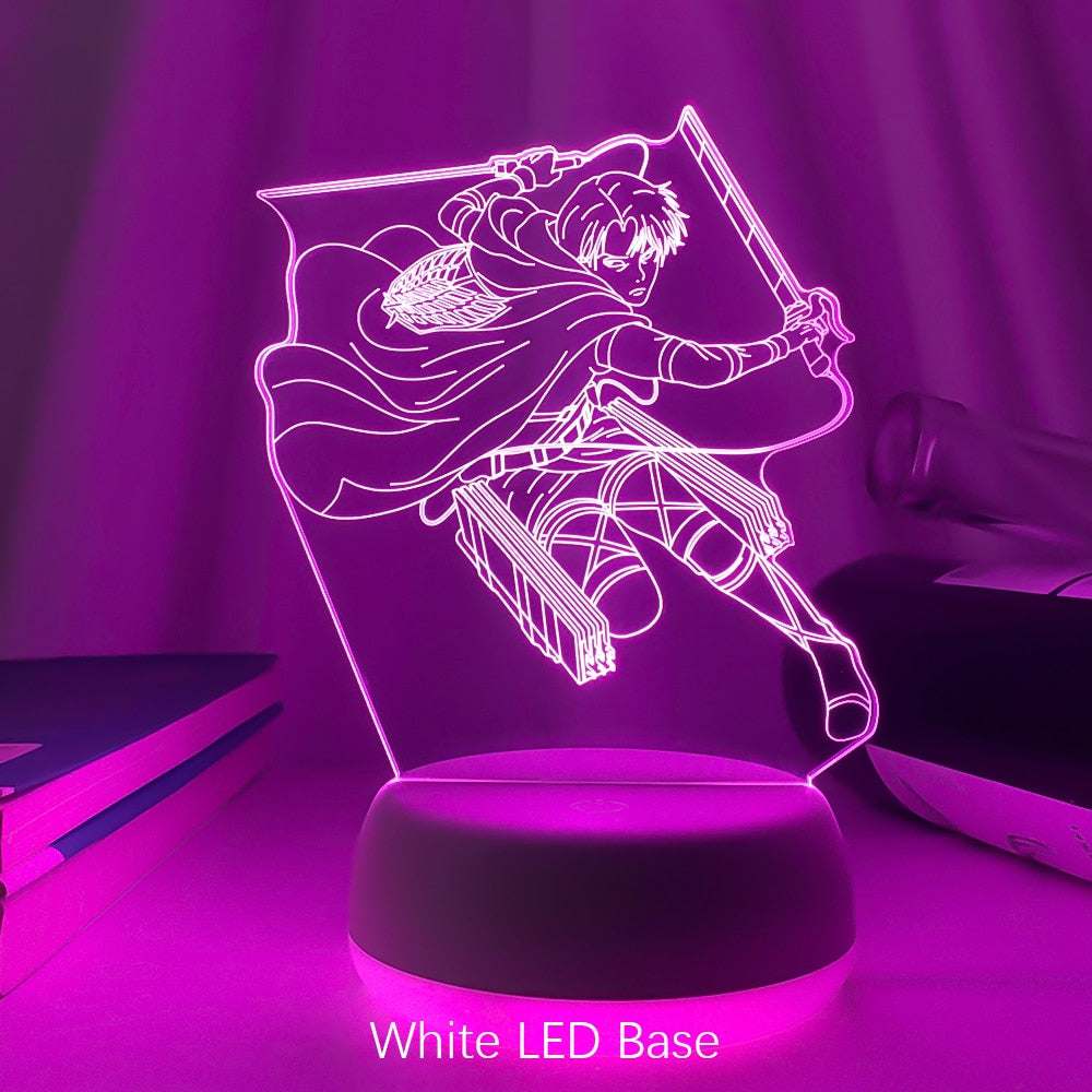 Newest Acrylic 3d Lamp Levi Ackerman Attack on Titan for Home Room Decor Light Child Gift Levi Ackerman LED Night Light Anime