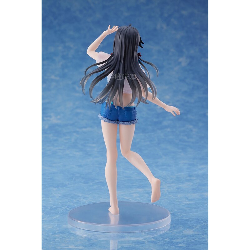 Genuine 18CM Anime My Youth Romantic Comedy Is Wrong Yukinoshita Yukino Figure PVC Standing Short Sleeve Swimsuit Model Toys