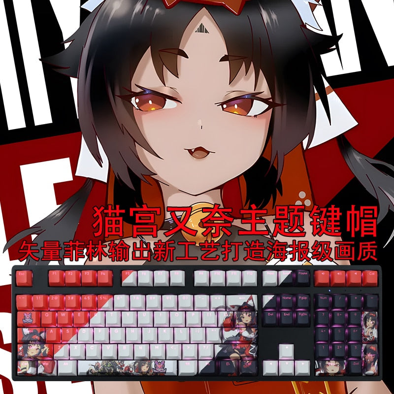 108 Keys PBT Dye Subbed Keycaps Cartoon Anime Gaming Key Caps Cherry Profile Backlit Keycap For Zenless Zone Zero Nekomiya Mana