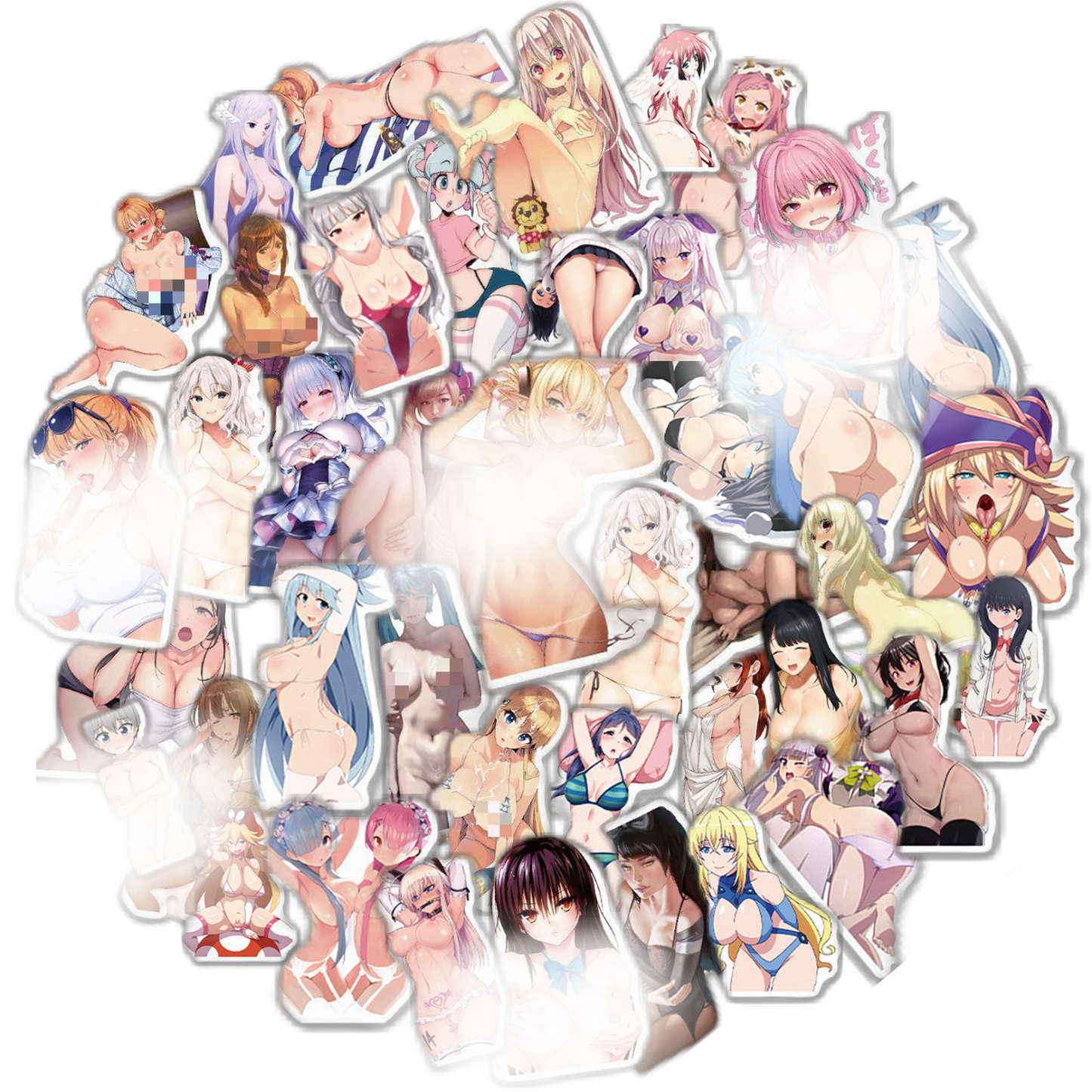 Anime Girls Stickers | 50/100Pcs - Kawai Anime | Anime Waifu Stickers | for Laptop ,Mobile, Luggage ,Car Sticker.