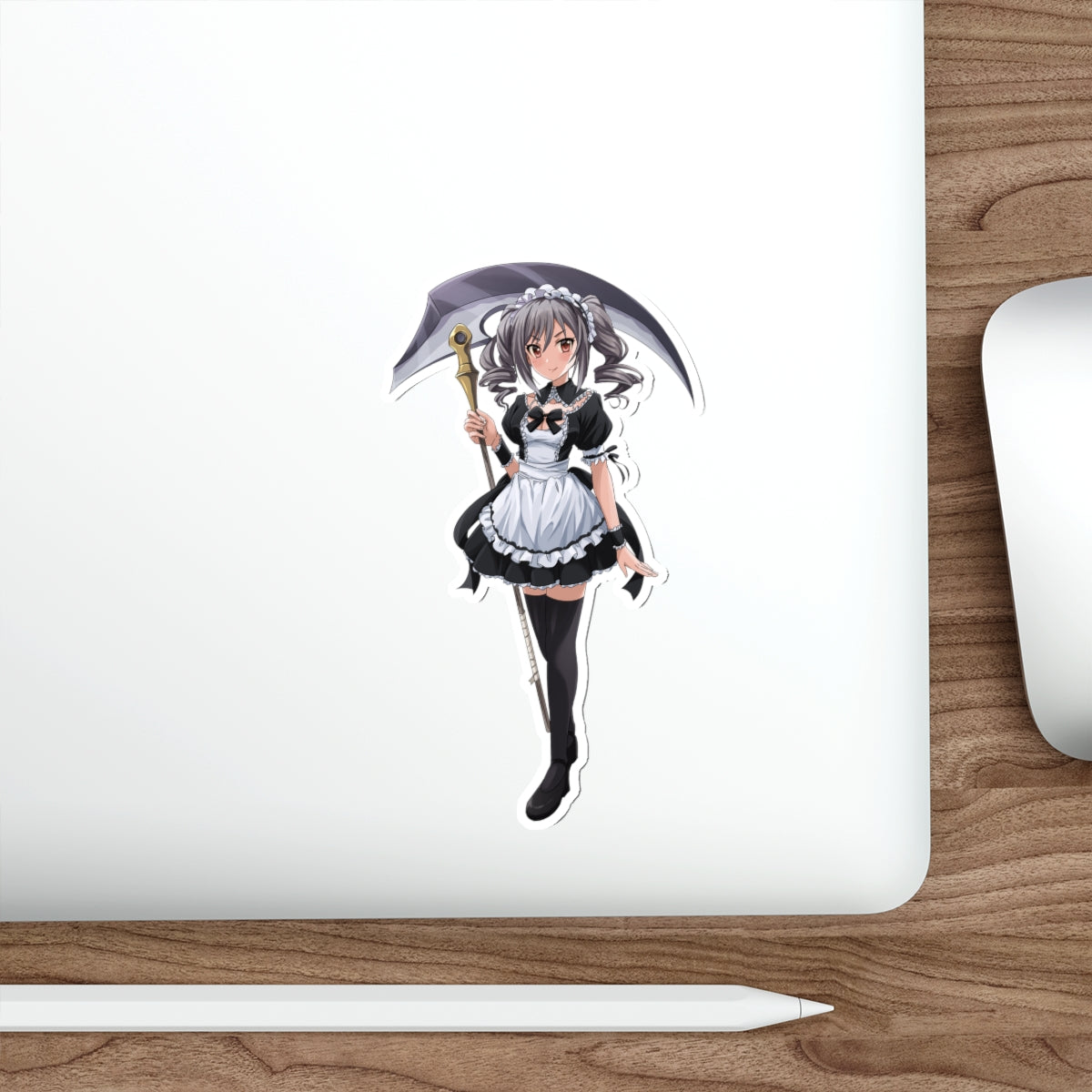 Maid Ranko Kanzaki with Scythe Idolmaster Waterproof Sticker - Weatherproof Vinyl Car Decal