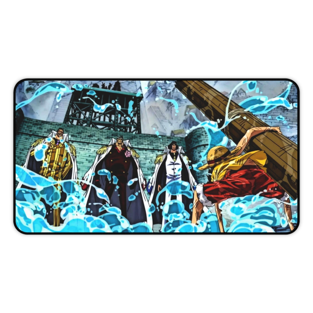 Luffy vs the Admirals - One Piece Large Mouse Pad / Desk Mat - The Mouse Pads Ninja 12" × 22" Home Decor