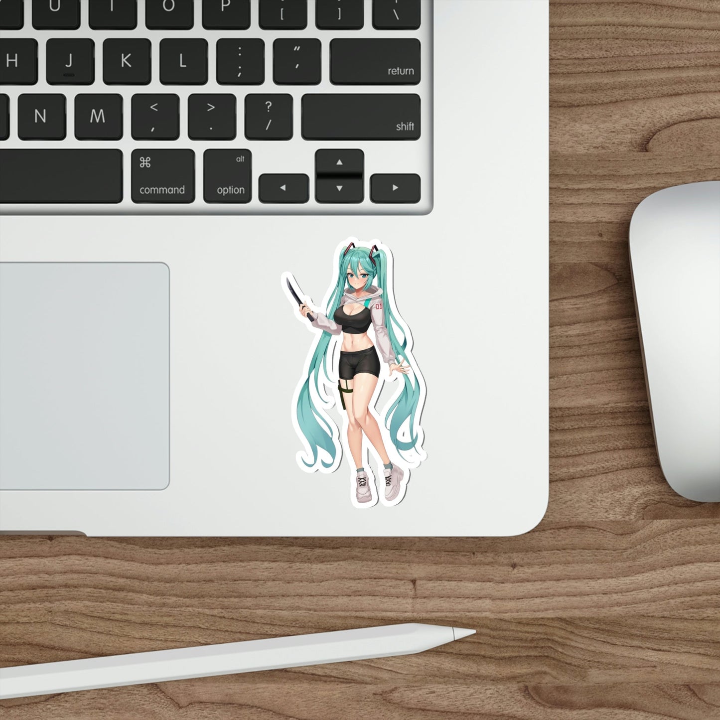 Sexy Hatsune Miku Knife Vocaloid Waterproof Sticker - Weatherproof Vinyl Car Decal