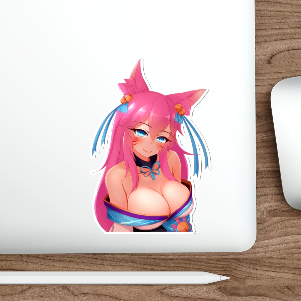 Ahri League of Legends Kimono Boobs Waterproof Sticker - Ecchi Vinyl Decal