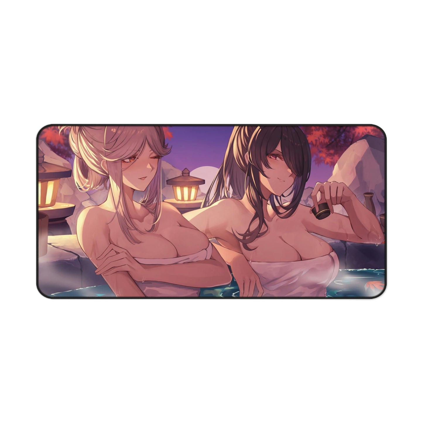 Genshin Impact Mousepad - Onsen Beidou And Ningguang Large Desk Mat - Mouse Pad - Gaming Playmat