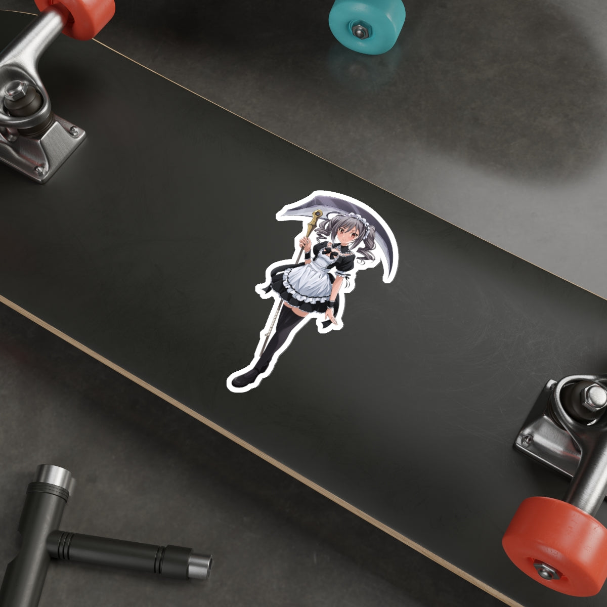 Maid Ranko Kanzaki with Scythe Idolmaster Waterproof Sticker - Weatherproof Vinyl Car Decal