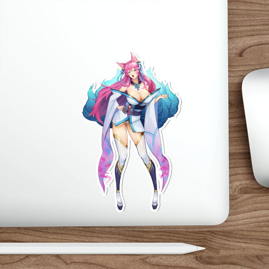 Ahri League of Legends Kitsune Kimono Waterproof Sticker - Ecchi Vinyl Decal