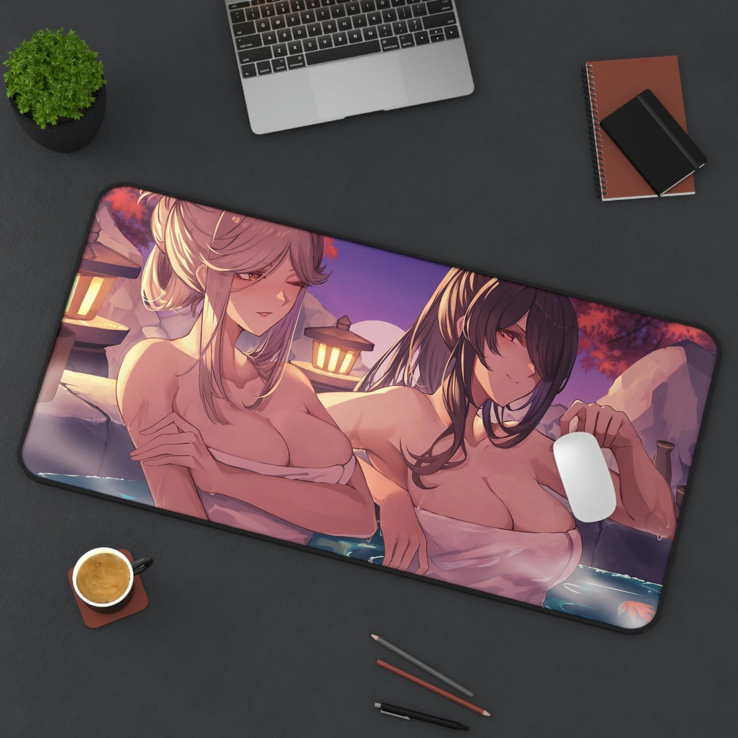 Genshin Impact Mousepad - Onsen Beidou And Ningguang Large Desk Mat - Mouse Pad - Gaming Playmat