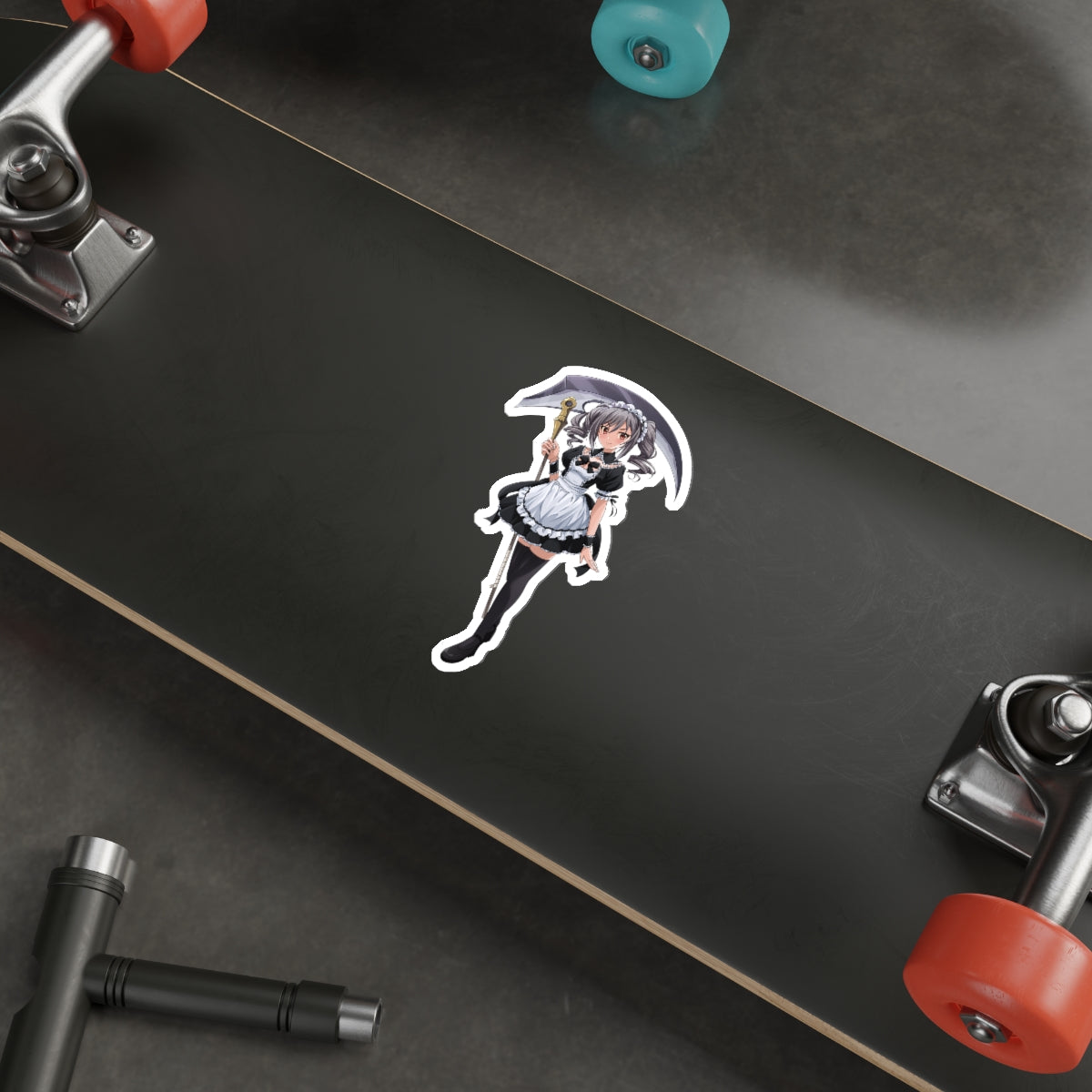 Maid Ranko Kanzaki with Scythe Idolmaster Waterproof Sticker - Weatherproof Vinyl Car Decal