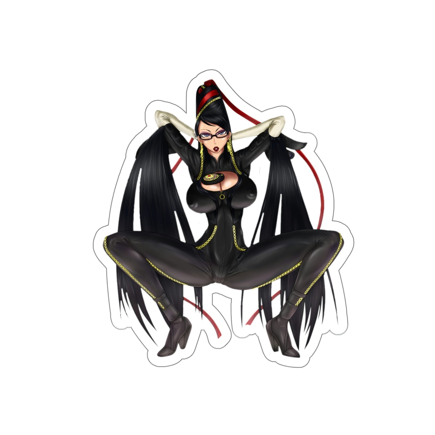 Sexy Squatting Bayonetta Waterproof Sticker - Weatherproof Vinyl Car Decal