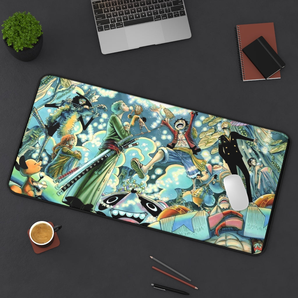 Straw hat Luffy & the Crew - One Piece Non-Slip Mouse Pad / Desk Mat - The Mouse Pads Ninja 31" × 15.5" Home Decor