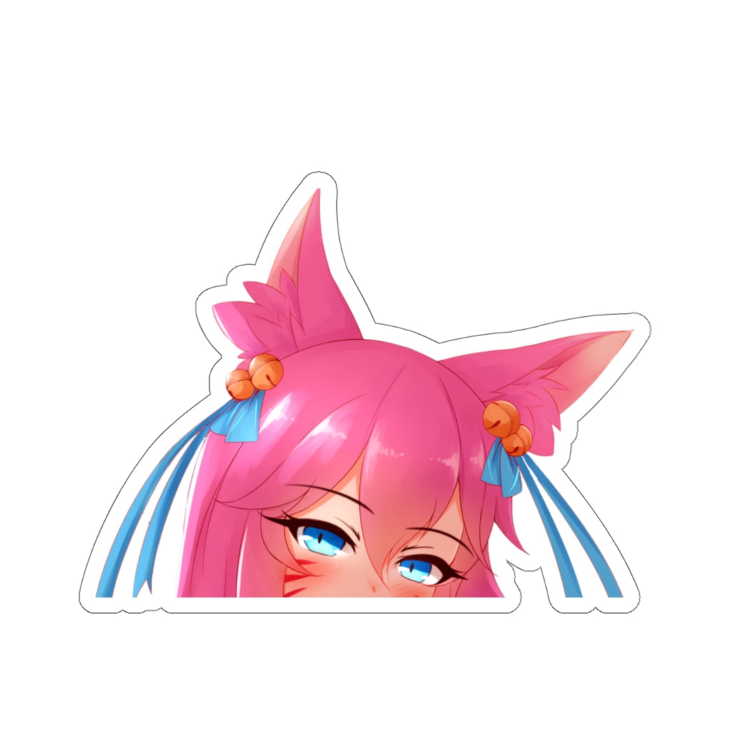 Pink Ahri Peeker Sticker Anime Peeker Car Decal