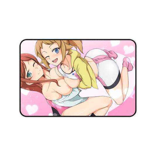 Gundam Ecchi Mousepad - Hoshino Fumina And Mirai Kamiki Big Boobs Desk Mat - Large Mouse Pad