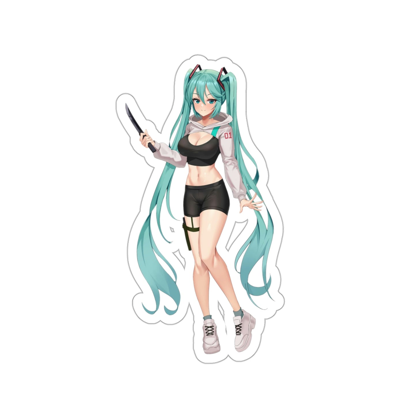 Sexy Hatsune Miku Knife Vocaloid Waterproof Sticker - Weatherproof Vinyl Car Decal