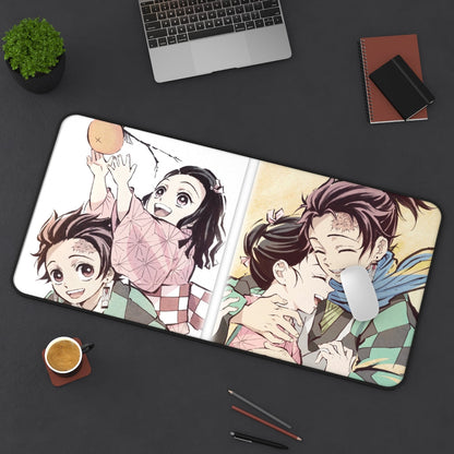 Demon Slayer Mouse pad Anime Large Desk Mat - Tanjiro Kamado & Nezuko Kamado - The Mouse Pads Ninja 31" × 15.5" Home Decor