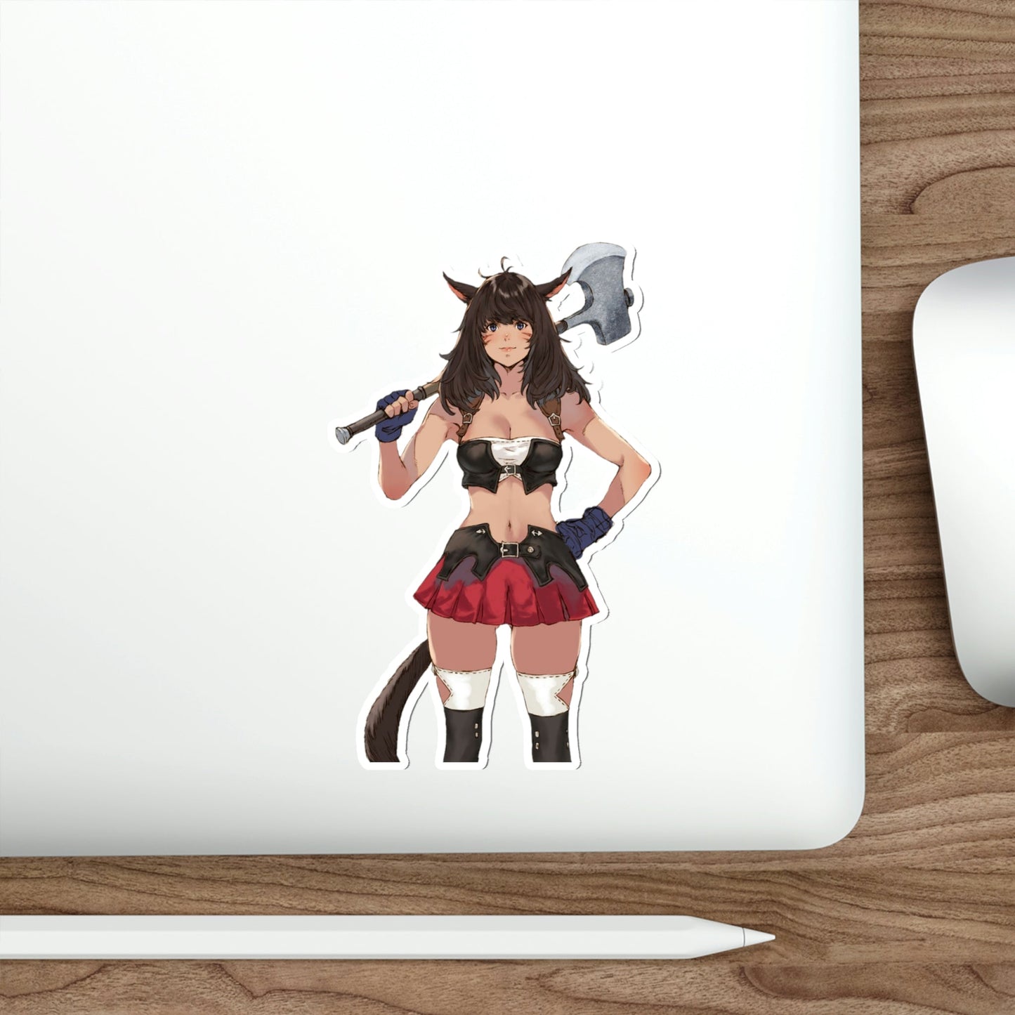 Sexy Miqo'te Final Fantasy 14 Waterproof Sticker - Weatherproof Vinyl Car Decal