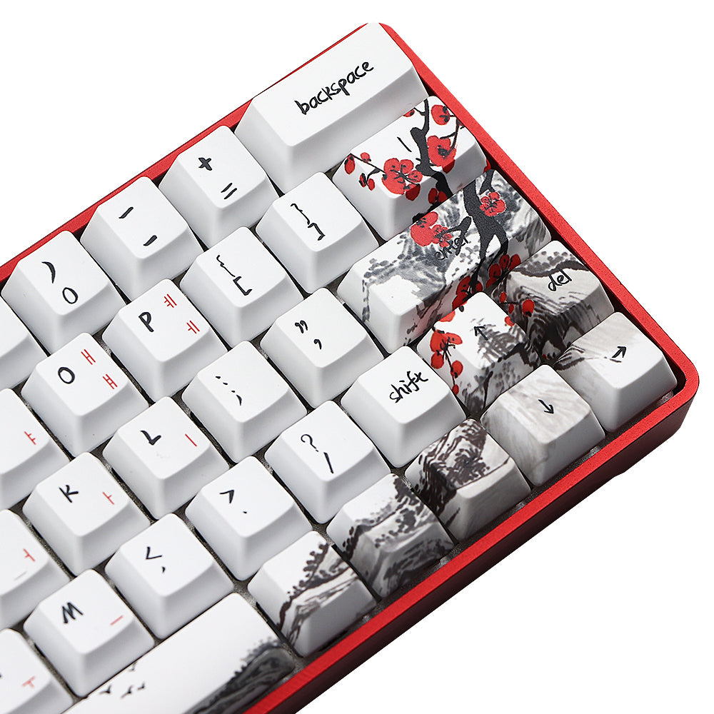 Japanese Blossom  71 Key OEM Profile Keycap -  All over Dye - For GH60 RK61 ALT61 Anne PRO2 GK61 GK64 dz60 Keycaps