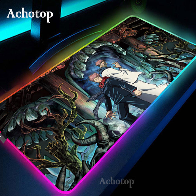 Jujutsu Kaisen RGB Mouse Pad - LED Light Gaming Desk Mat - Anime Mousepads