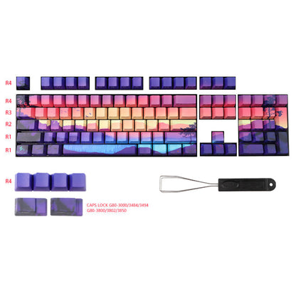 110 Keys Dye-Subbed Landscape Keycap Set OEM Profile Pbt Personalized Keycaps Set for GK61/TKL87/108 Mechanical Keyboard Key Cap