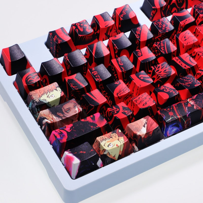 Jujutsu kaisen keycaps - Mechanical Keyboard Five Sides Dye Subbed PBT Keycap -  Japanese anime 108 Key Cherry Profile Gamer Key caps