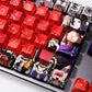 One Piece anime keycaps - 1 Set PBT 5 Sides Dye Sublimation Keycaps - Two Dimensional Key Caps For One Piece Luffy - Cherry Profile