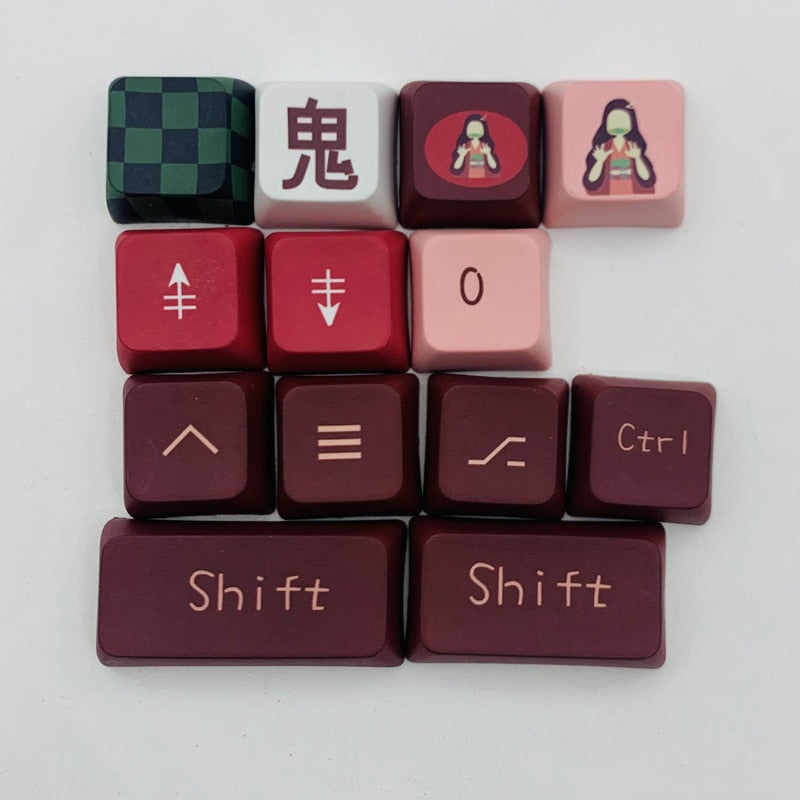 Demon slayer Keycaps - 117 Keys Anime Keycaps - XDA Profile PBT Dye ( For MX Switch 61/68/87/104/108 and other mechanical keyboard )