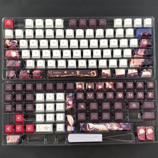 Genshin impact Key Caps (128 Keys) - Xiao Keycaps PBT DYE-Sublimation - Mechanical Keyboards Keycap -  Cherry Profile - For MX Switch GH60/GK61/GK64