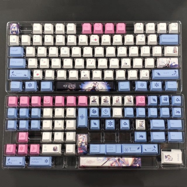 Genshin impact Key Caps (128 Keys) - Xiao Keycaps PBT DYE-Sublimation - Mechanical Keyboards Keycap -  Cherry Profile - For MX Switch GH60/GK61/GK64