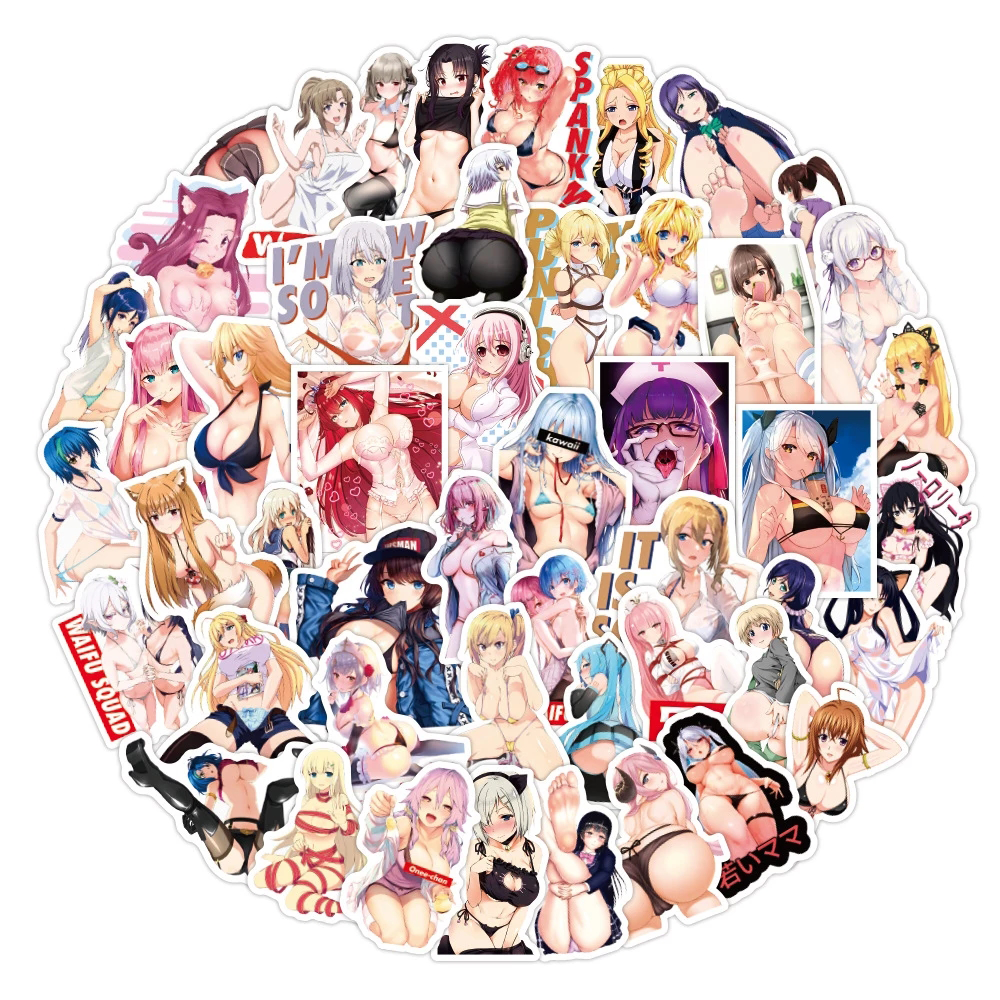 200 pcs Anime Hentai Waifu Girl Stickers for Laptop Motorcycle Guitar DIY Graffiti Decals Sexy Girls Stickers