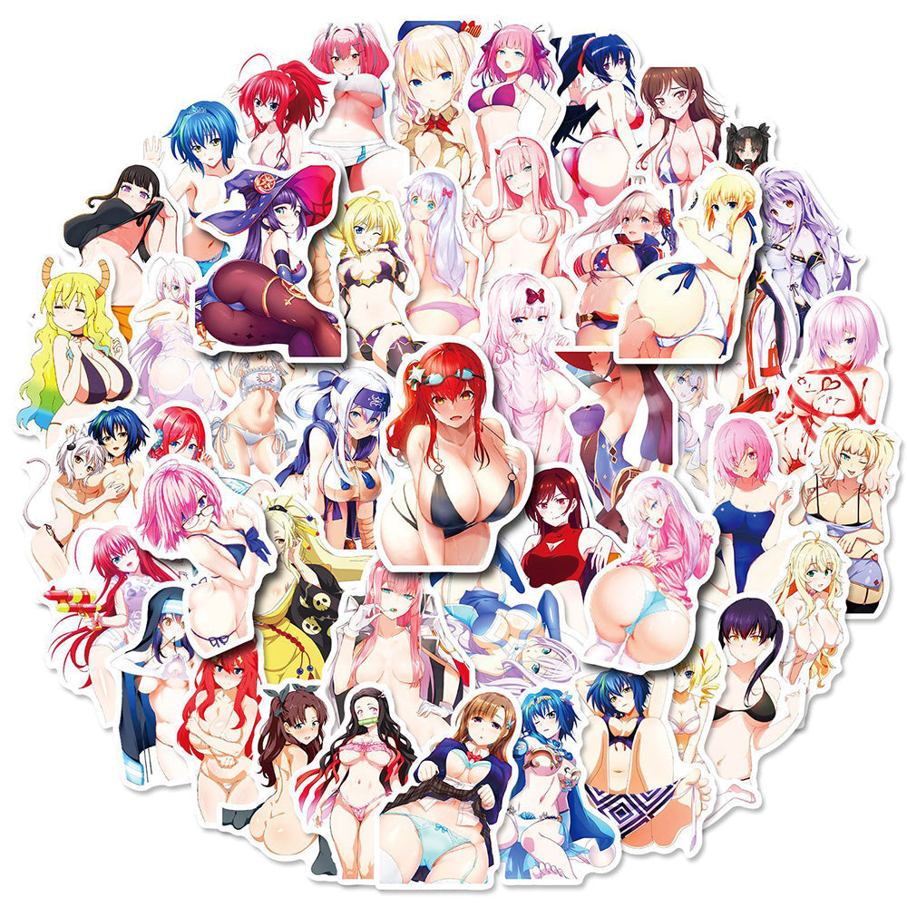 200pcs kawai anime lewd Decal Stickers | Hot girl Waifu stickers Decal Stickers | For  suitcase laptop Car Truck Waterproof Car stickers